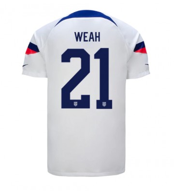 Stany Zjednoczone Timothy Weah #21 Koszulka Podstawowych MŚ 2022 Krótki Rękaw